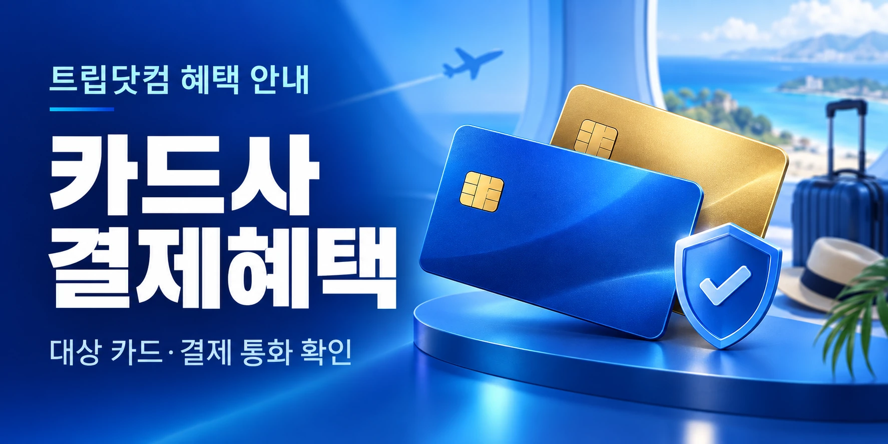 트립닷컴 항공권 결제 혜택 안내 배너 (할인상사 제작)